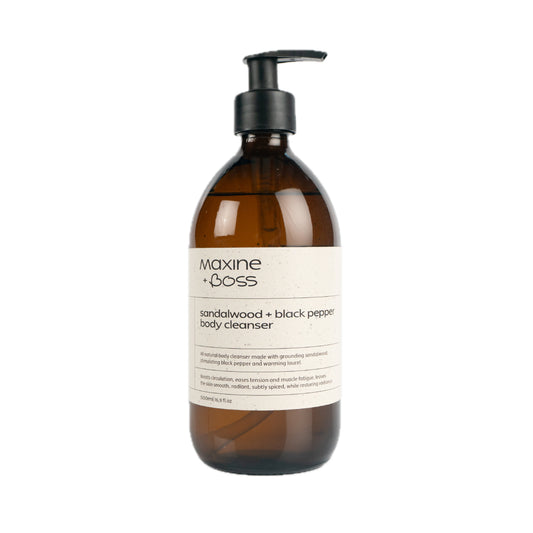 sandalwood + black pepper body cleasner